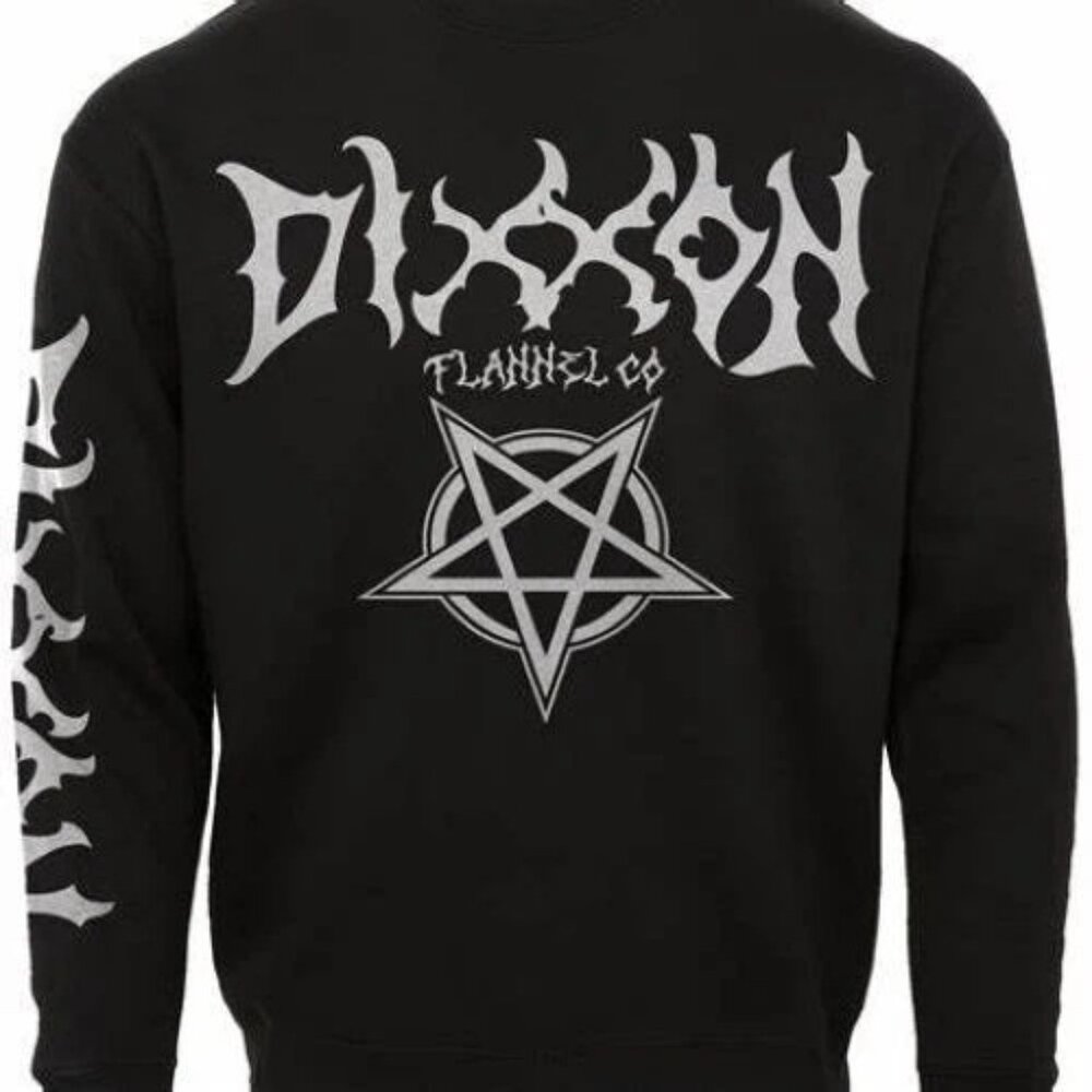 Mens Pentagram Crewneck Sweatshirt Pullover Black Size 2X New - Picture 2 of 7